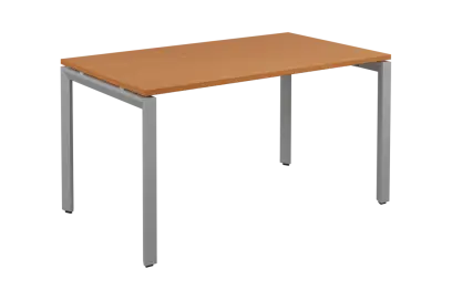 SEK-U - 14 stůl kancelářský, kovová podnož stříbrná, deska 25 mm, široký 1400 mm, buk royal